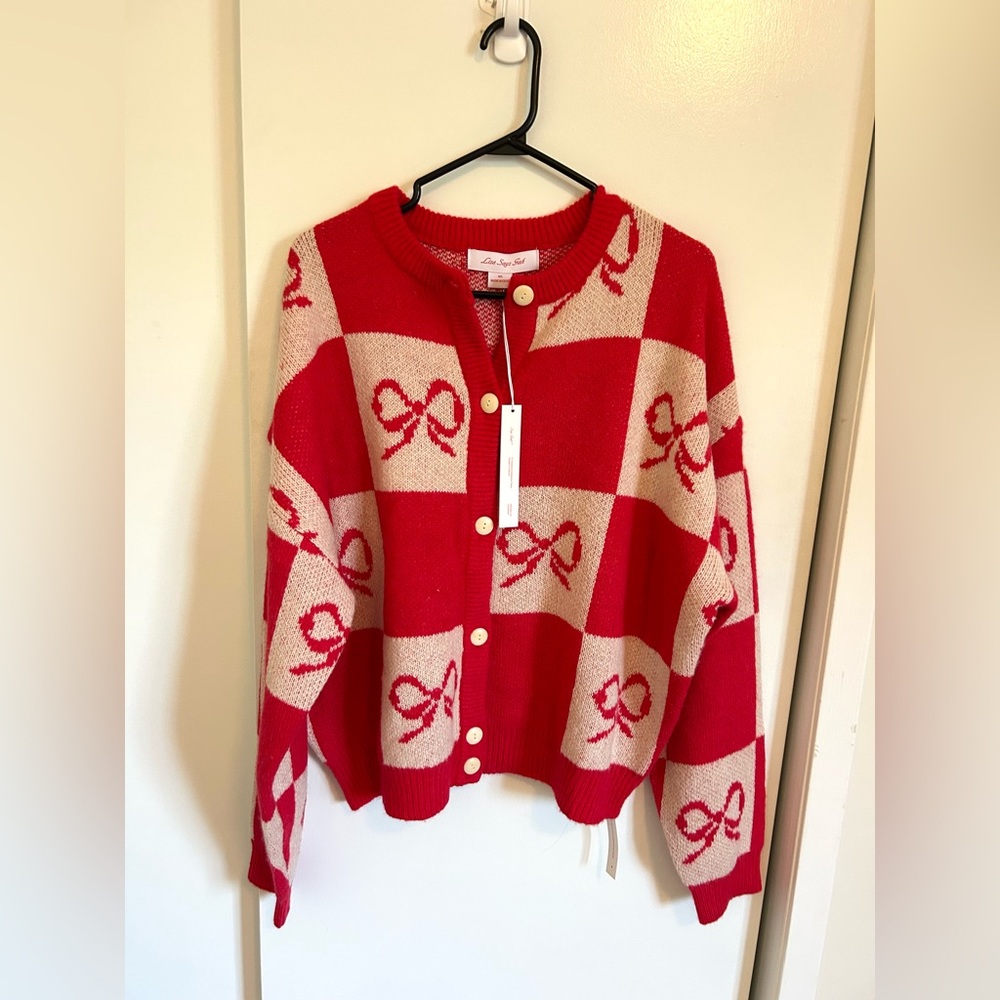NWT Lisa Says Gah Lauda Bow Cardigan